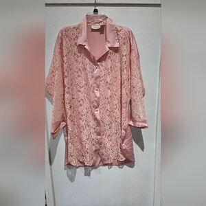 Vtg Victoria's Secret Satin Oversized  Blouse Tunic